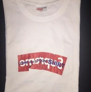 supreme cdg box logo tee white size small 100% aut